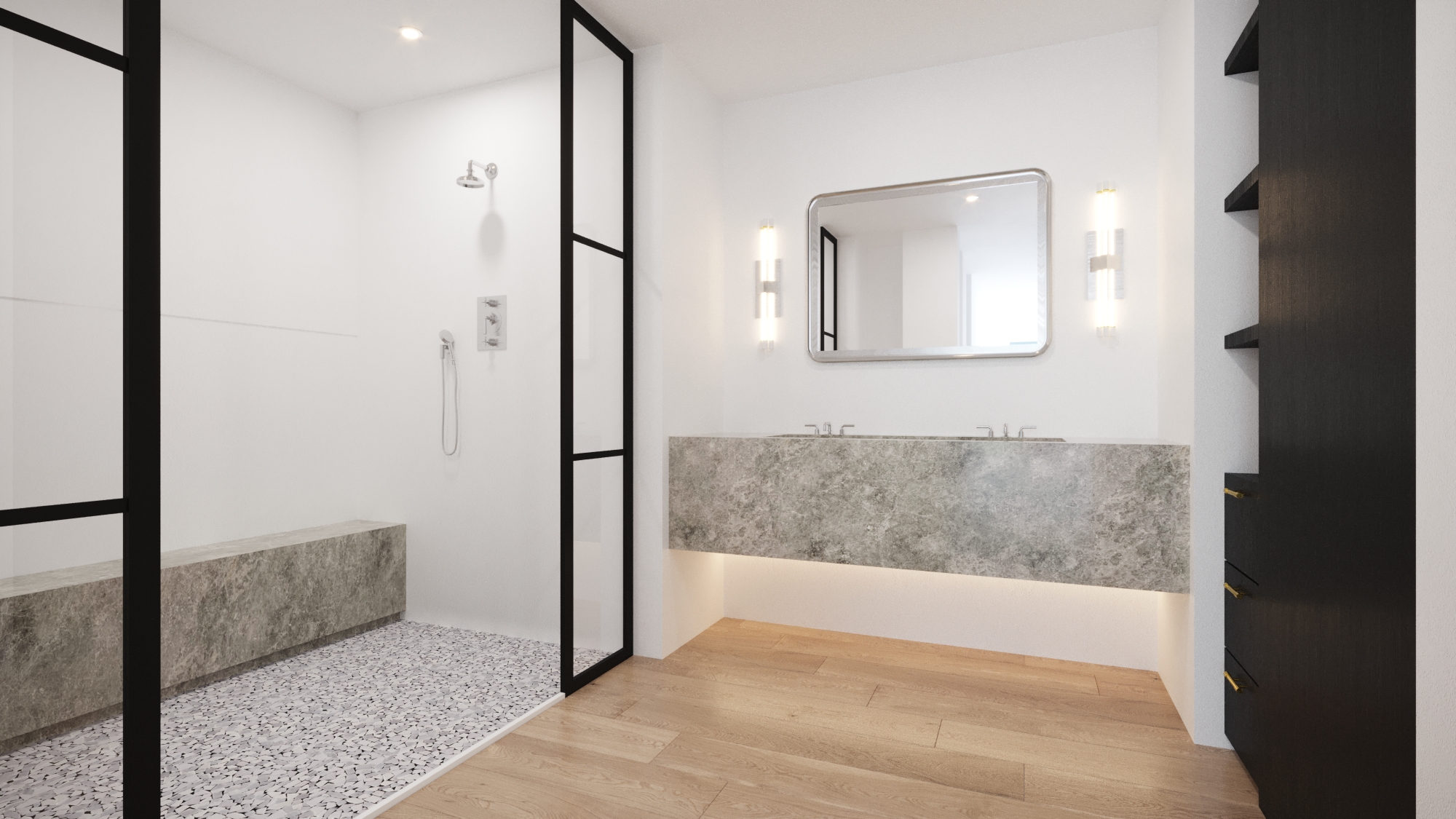 OCEANFRONT PENTHOUSE - Sarah Callender - Oceanfront Penthouse Interior Design Inspiration For A Coastal Bathroom